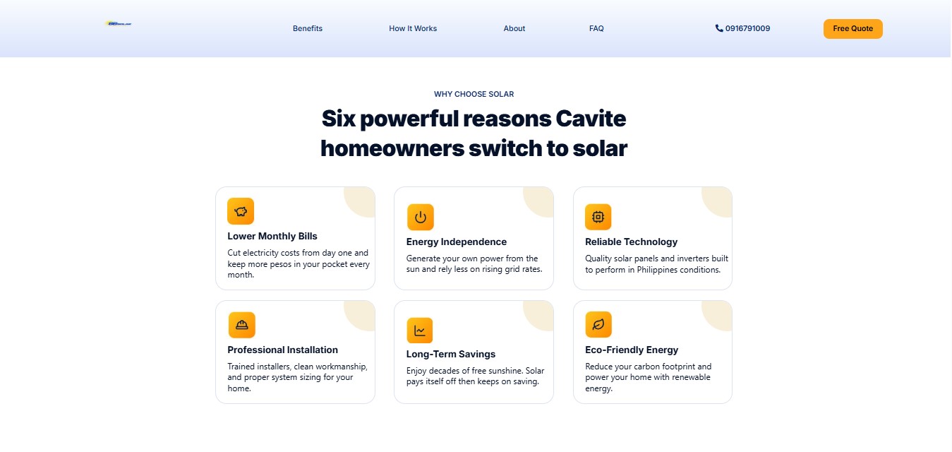 Landing Page - Why Choose Solar
